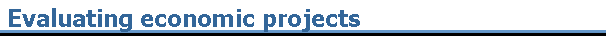 Evaluating economic projects