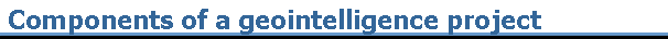 Components of a geointelligence project