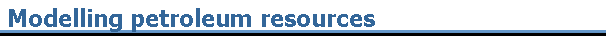 Modelling petroleum resources